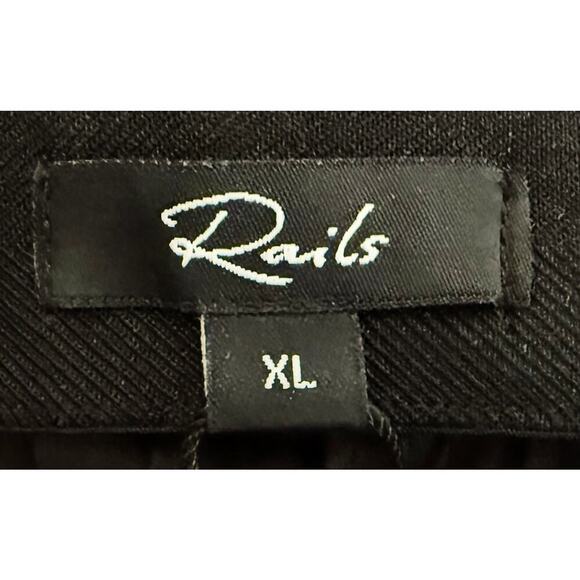 Rails Womens Rowan Pleated Pull On Pants Black Straight Leg Elastic Waist NWT XL - Picture 11 of 16